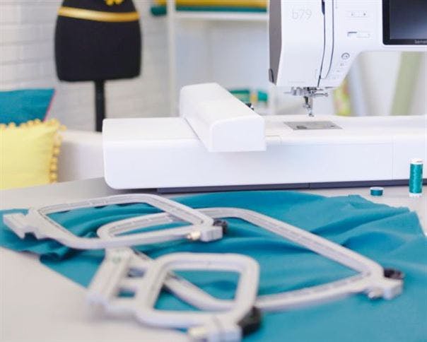 photo of bernette 79 sewing embroidery machine hoops