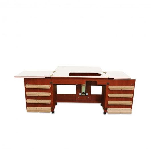 Arrow Bertha sewing cabinet in cherry opened