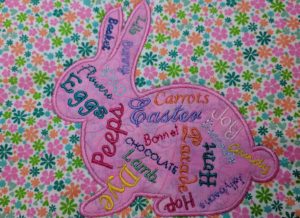 Hop To It! Bunny Word Collage Part 2: Appliqué It