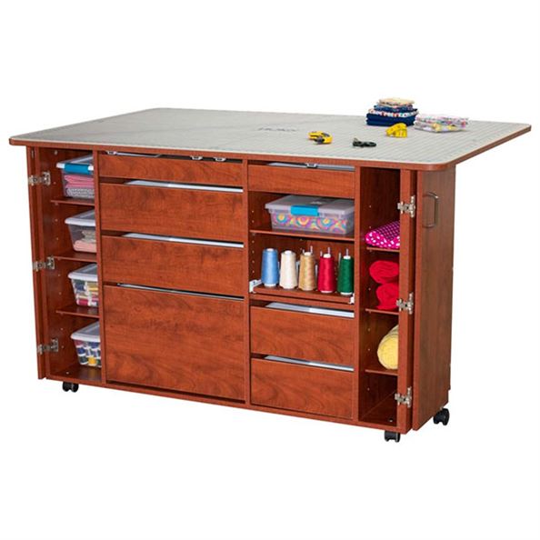 Horn 7600 Ultimate Sewing and Crafting Storage Center sunset maple closed