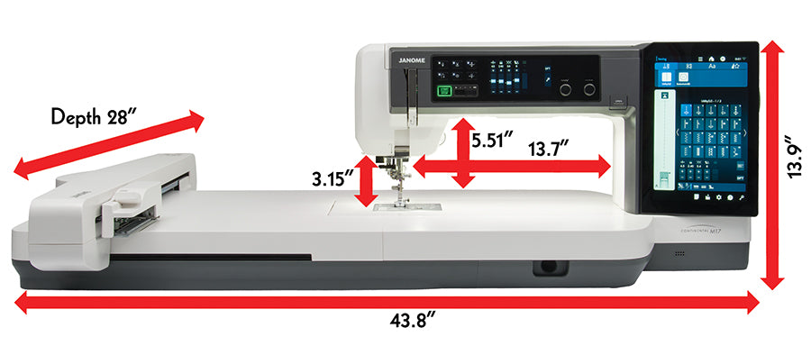 Janome M17 size web