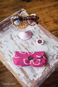 photo of glasses case made from pattern in 1 hour gifts for July Sew Fun