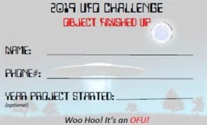 2019 UFO Challenge At RMSV 3 Raffle ticket for 2019 UFO Challenge