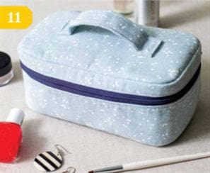 February Sew Fun at Rocky Mountain Sewing and Vacuum 4 Makeup tote made with pattern in 50 LIttle Gifts book featured at February Sew Fun