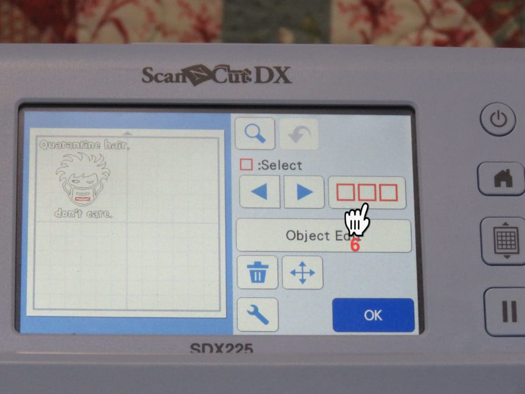 Quarantine Hair...Don't Care! 10 Screen Shot of Brother SDX225 showing selecting the multi-select button
