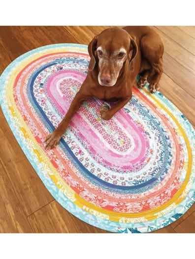 What's the Buzz: May Events at Rocky Mountain Sewing and Vacuum 9 Photo of dog on jelly roll rug to make in class at the Colorado Springs store one of May events