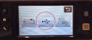 Photo of ScanNCut screen with selections for location of cut files
