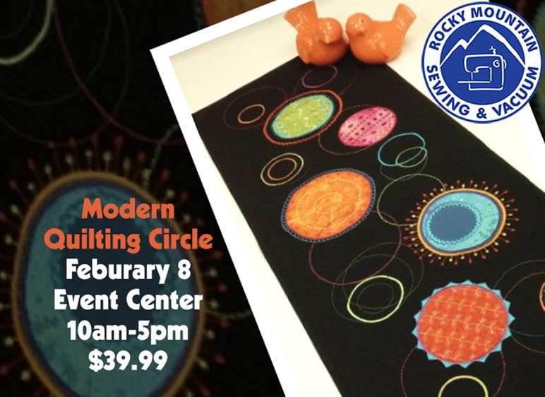 What's Happening: February Events at Rocky Mountain Sewing and Vacuum 2 Photo of circle table runner to be made at the Modern Circle Hands one of February events
