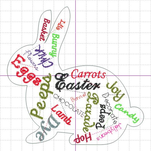 Screen shot of word collage after reordering sequence.