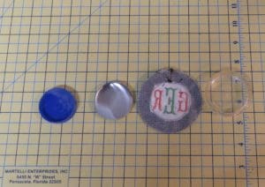 Little Miss Muffet is Making a Square Tuffet 24 Putting covered button together with covered button kit