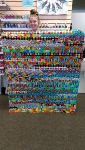Ready, Set, Sew! A Jelly Roll Race at Rocky Mountain's Colorado Springs Store 16 Jelly Roll Race quilt created by Laina