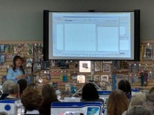 What's Happening: A Lot! February Happenings at RMSV 3 Kathy Quinn teaching at Floriani Quilting Event