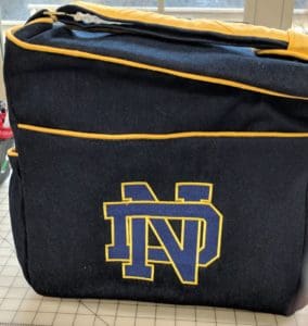 Spring Forward to March Sew Fun Sessions 16 Back of DiaperBag completed for UFO challenge