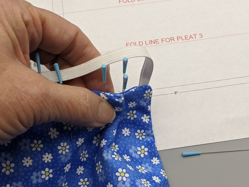 Photo of created fold in face mask