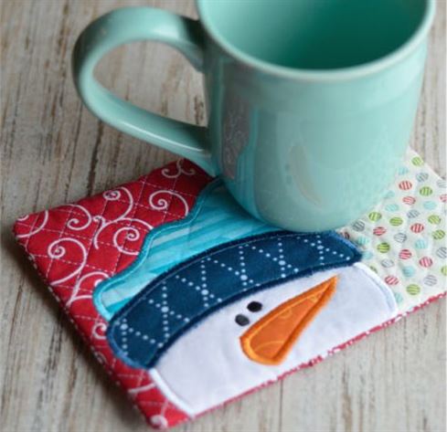 Photo of mug rug made in Build a snowman at Colorado Springs