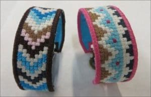 September Sew Fun 2 Photo of two Santa Fe Bracelets, a featured project at the September Sew Fun sessions.