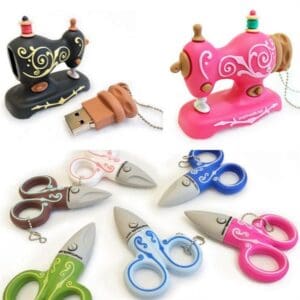 How To Transfer Embroidery Designs to Your Machine 11 Sewing-themed USB sticks for transferring embroidery designs