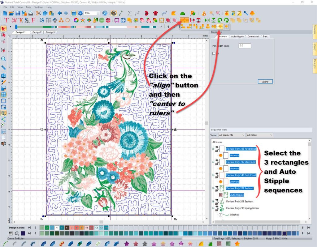 align rectangles and stippling