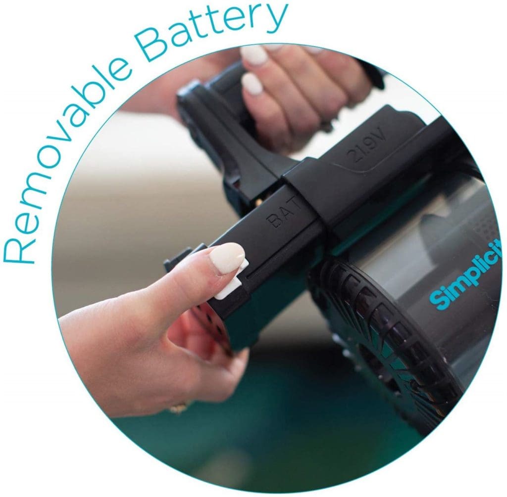 Clean Up on Aisle 9 : The Simplicity S65 Cordless Vacuum 2 Photo of battery removal for Simplicity S65
