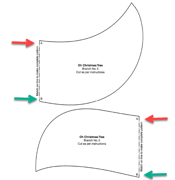 Turned Edge Appliqué 1 Drawing of pattern pieces for turned edge applique