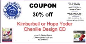 Chenille Embellished Penguin 18 Coupon for 30 off chenille CDs from Hope Yoder or Kimberbell