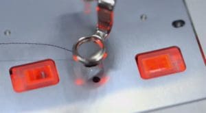 Bernina Q20 Long Arm Flash Event, April 26 1 Photo of dual sensors on BERNINA Q20