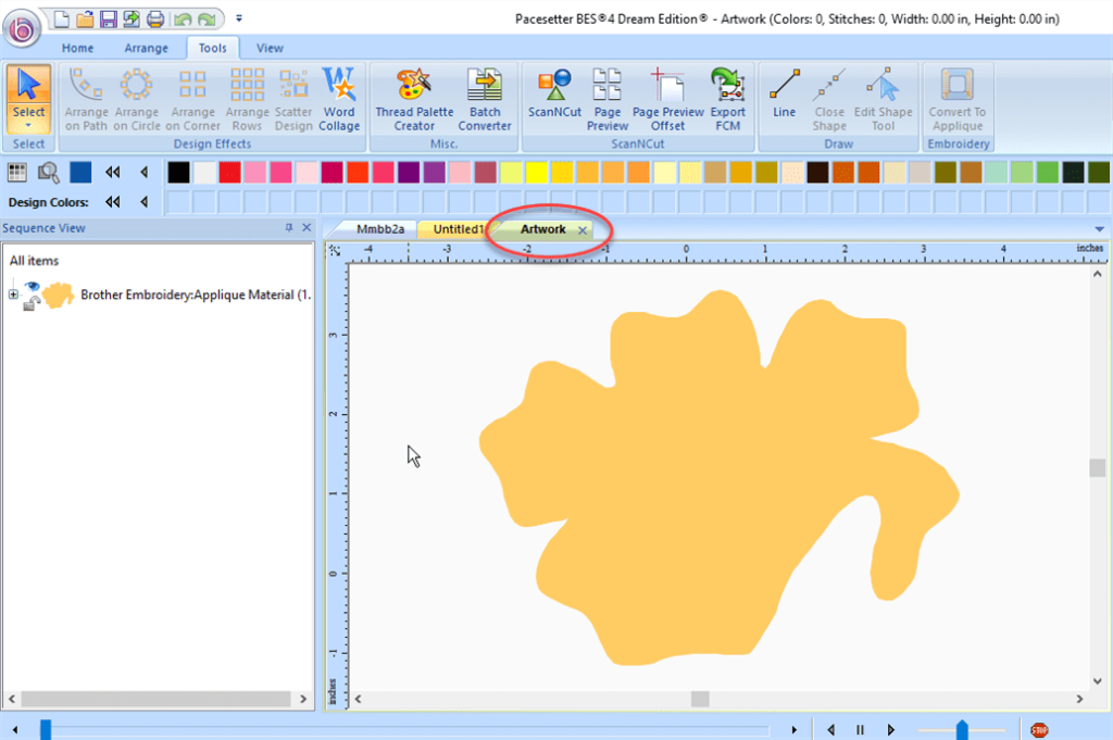 Screen shot of artwork created in BES4