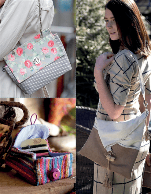 Photo of a few purses from the book Half Yard Bags and Purses 