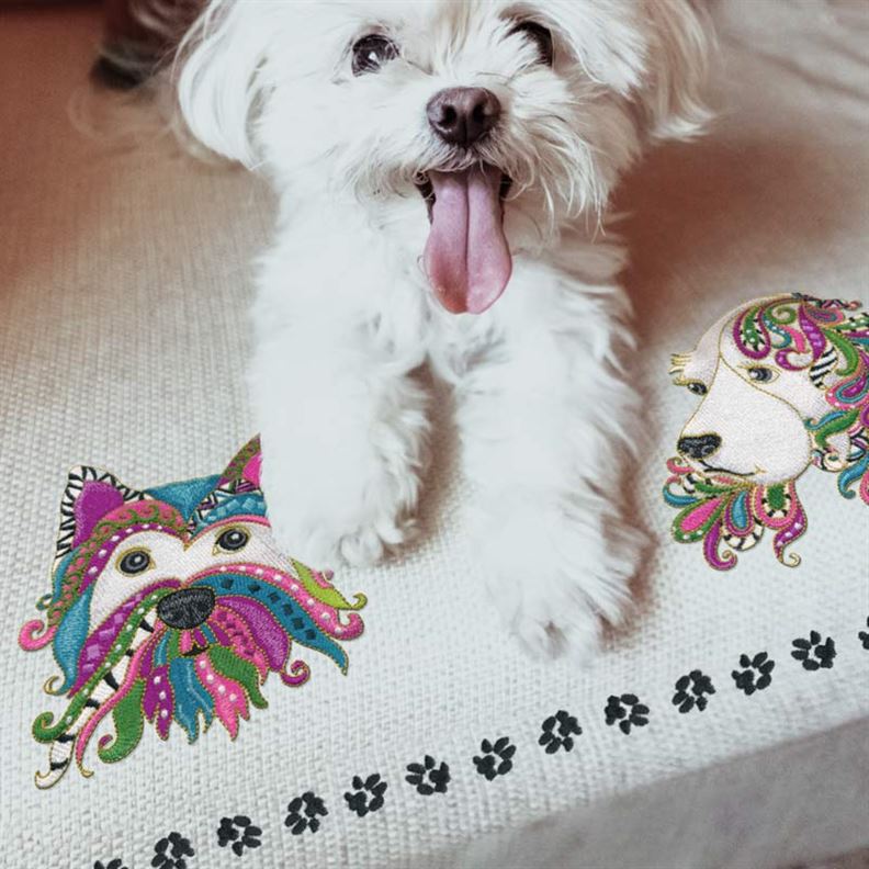 Photo of one of the designs in Dog Gone it by Ann Lauer on OESD