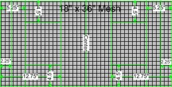 Vinyl Mesh Tote 6 Diagram of lines needed to place fabric on vinyl mesh