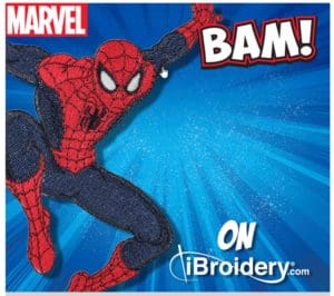 Simply MARVELous! Marvel Designs for Brother Embroidery Machines 7 Spiderman, one of the Marvel Designs for Brother Embroidery Machines available at iBroidery as part of their Marvel Collection