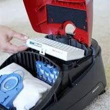 It's In the Bag! Allergy Sufferers, Get a Bagged Vacuum Cleaner! 5 Photo of placing HEPA filter in Miele Home Care bagged vacuum