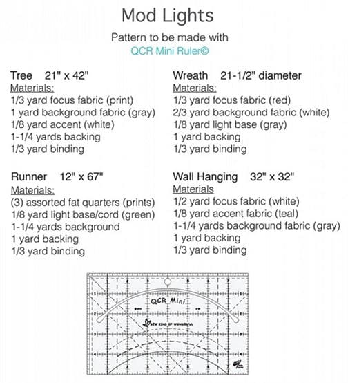 September Sew Fun and More! 6 Mod Lights Project instructions for September Sew Fun