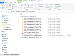 How To Transfer Embroidery Designs to Your Machine 8 Screen shot of directory structure for Kimberbell CDs for transfer embroidery designs