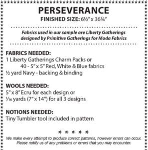 September Sew Fun 7 Project sheet from Perseverance Table Runners featured in September Sew Fun sessions.