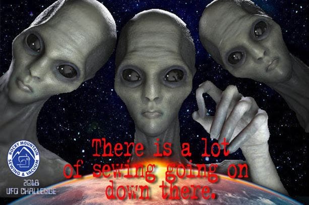 What's Happening: A Lot! February Happenings at RMSV 7 Drawing of aliens looking down on earth discussing sewing