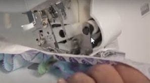 Don't Get Ruffled, Get Ruffling: Gather Fabric Using a Serger 10 Photo showing that when you gather fabric using a serger you can create a ruffle while sewing to flat fabric