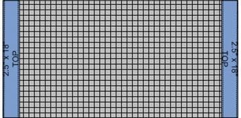 Vinyl Mesh Tote 12 Diagram of top accent fabric sewn on mesh for vinyl mesh tote bag