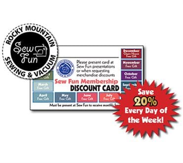 What's the Buzz: August Events at Rocky Mountain Sewing and Vacuum 4 Sew Fun membership card