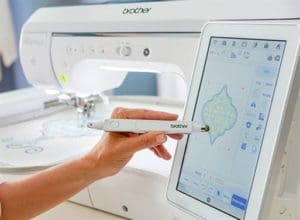 The Brother Luminaire. Part 1: Light Years Ahead 2 Photo of using soft-tipped stylus on the Brother Luninaire