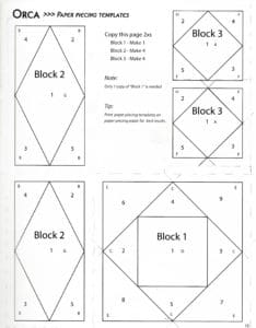 Piece by Piece: The Beauty of Paper Piecing With the Add a Quarter Ruler 2 Paper piecing templates for whale block for Alaska quilt