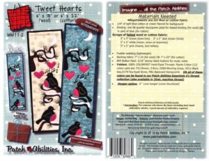 Tweet Hearts mini wall hanging featured at January Sew Fun