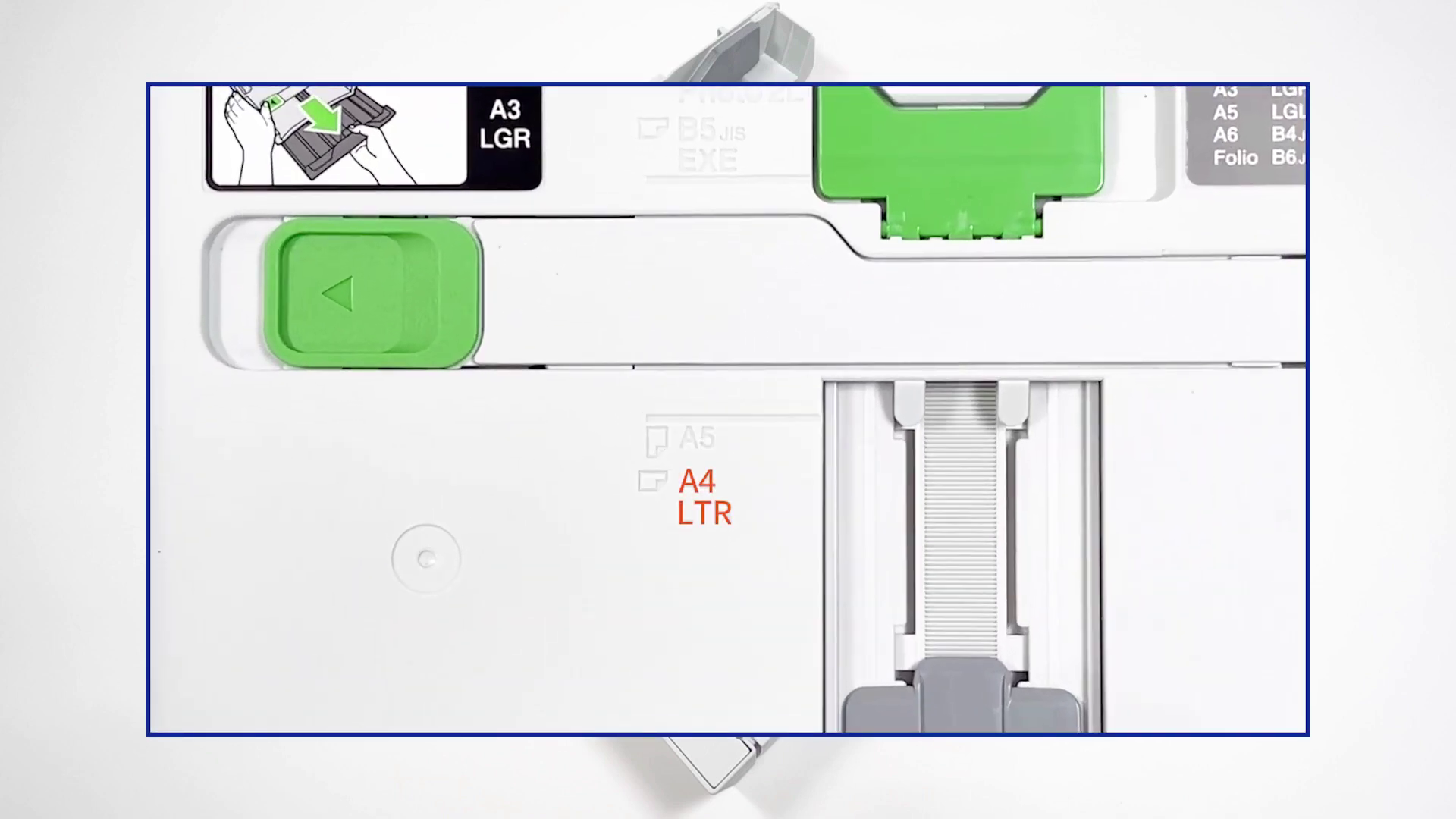 Adjustment tabs for PrintModa paper tray1