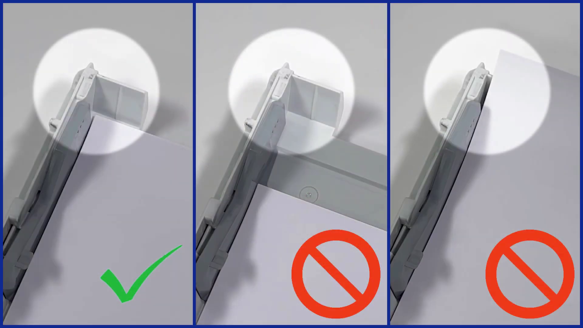 Correct loading of paper in PrintModa paper tray1