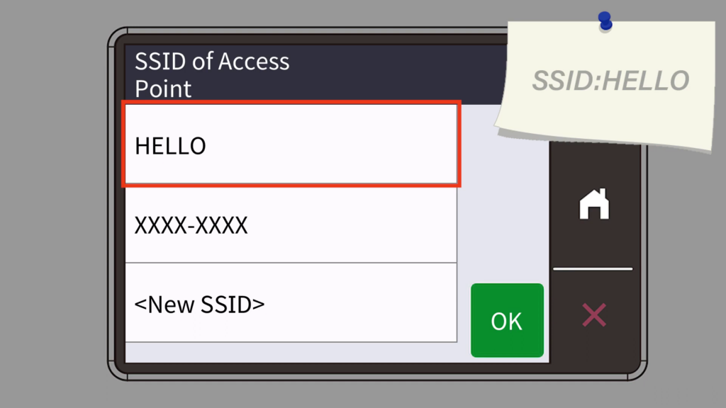 LCD screen4 for setting up networ