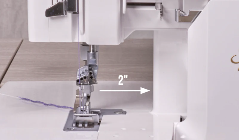 Wider Workspace – 2" to the Right of the Needle Baby Lock Splendor Overlock & Coverstitch Serger