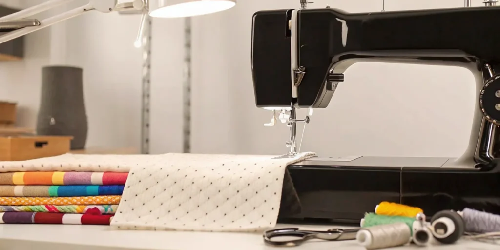 Premium sewing machine ready for professional service on a clean workbench